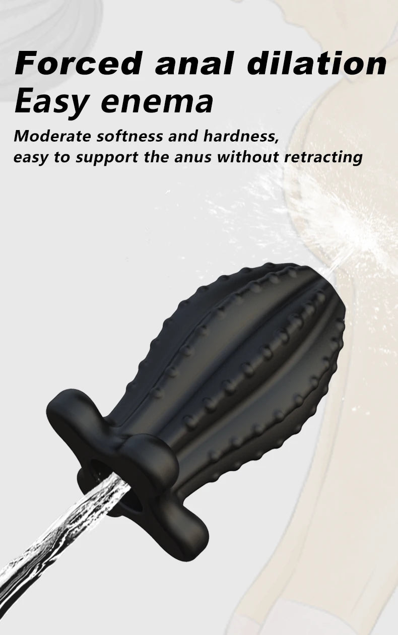 Hollow Anal Plug With plug Prevent liquid leakage Recklessly peeping Easy Enema Vaginal Anal masturbation Butt Plug BDSM Sex Toy