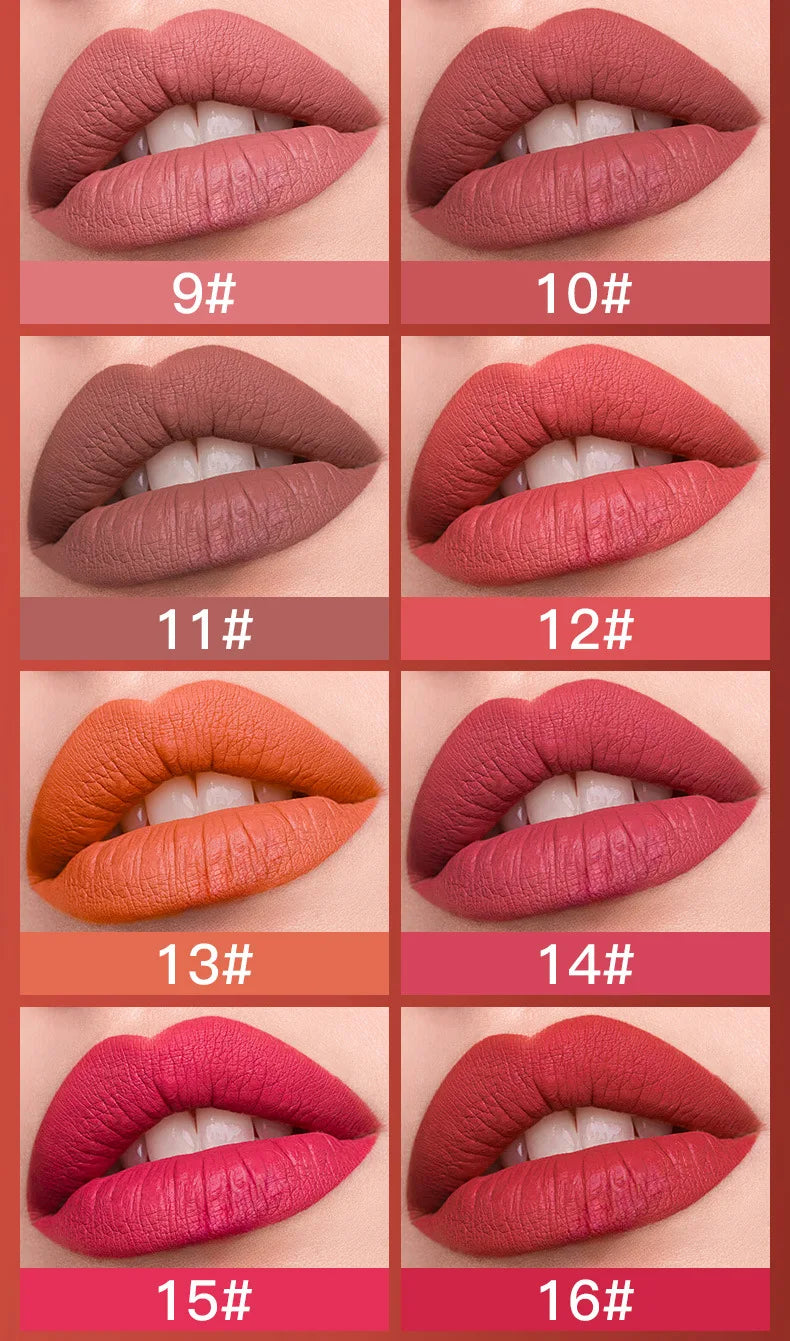 IMAGIC Natural Matte Lipgloss Stainless Steel Cup Waterproof Long-Lasting Lip Makeup Beauty 8ml NO.LP-221