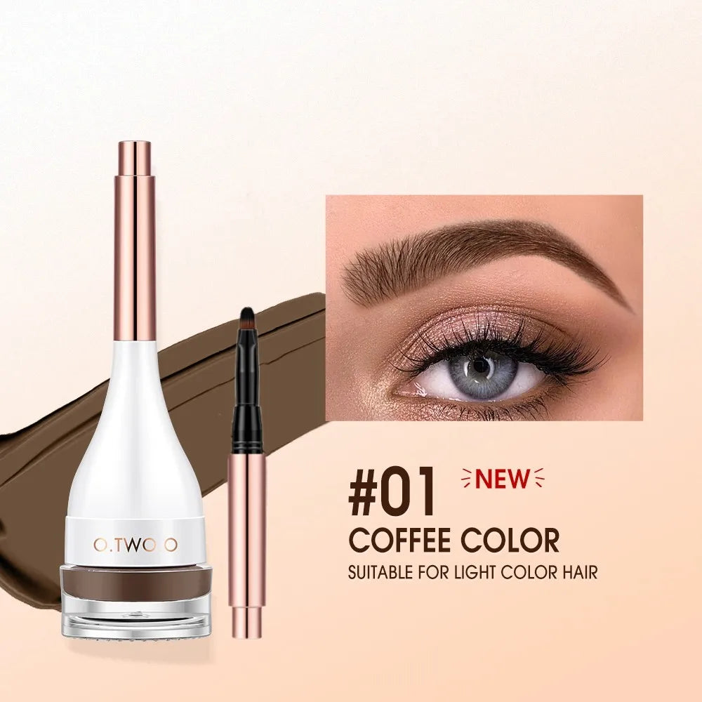 O.TWO.O Eyebrow Pomade Brow Natural Waterproof Creamy Texture Highly Tint Eyebrow Gel Double Use For Eyeliner Beauty Makeup