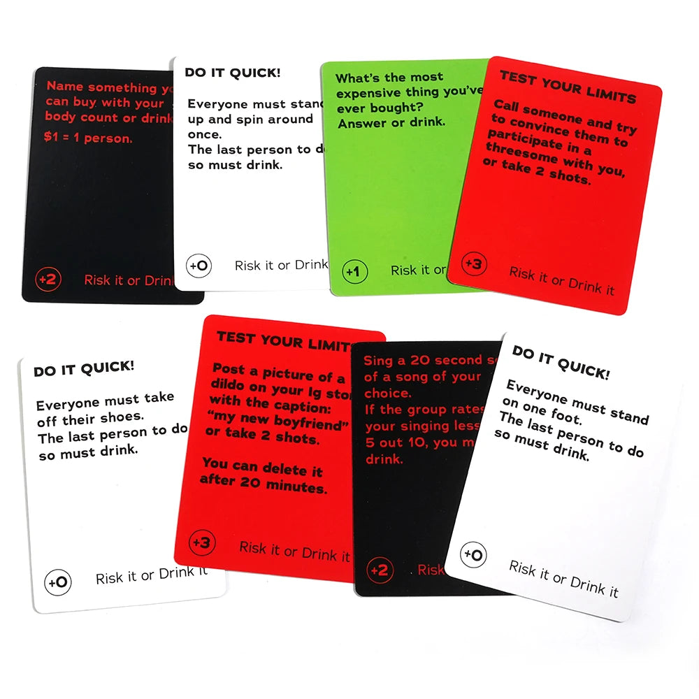 Risk It Or Drink It Fun Party Game For College Card Game Drinking Game Pregame Night Hilarious Dares Challenges Questions Adults