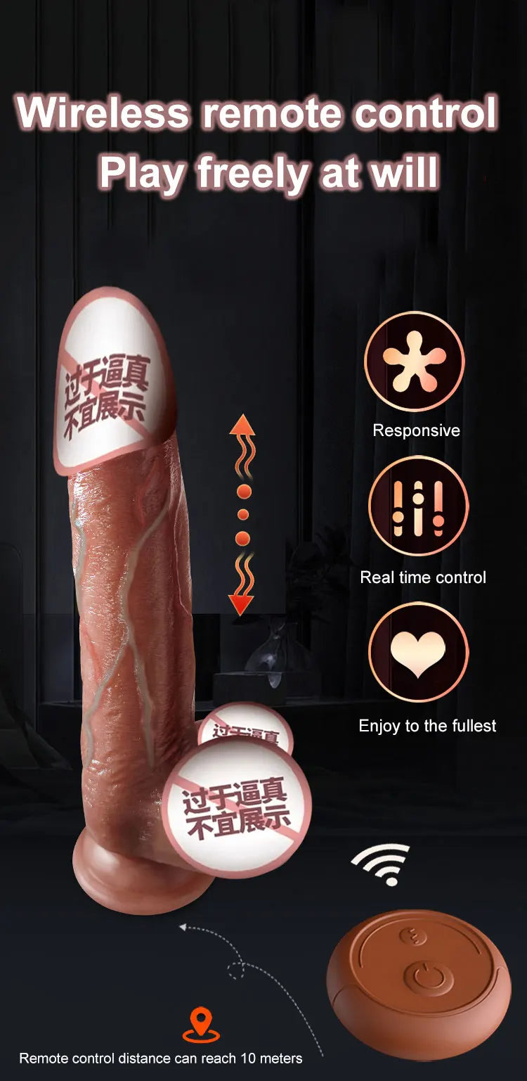 Realistic Dildo Vibrator Penis Telescopic Massager vibrating female Remote Control Masturbation Big Penis with Suction Cup