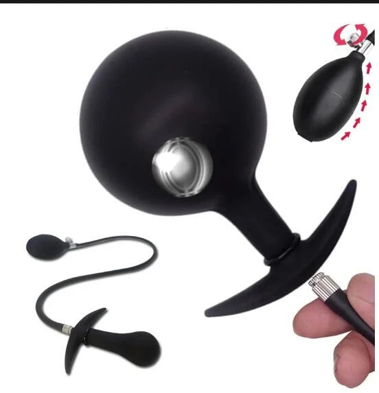 Inflatable Anal Plug Built-in Steel Ball Dildo Huge Buttplug Prostate Massage Sex Toy For Women Men Anus Expander Pump