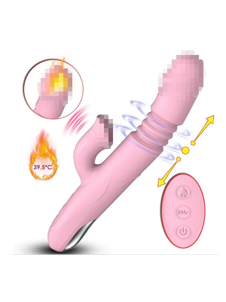 2 In 1 Licking Vibrators Clitoris Stimulator G-Spot Powerful Heating Vibration Dildo Wand Female Nipple Clit Adult Sex Toys