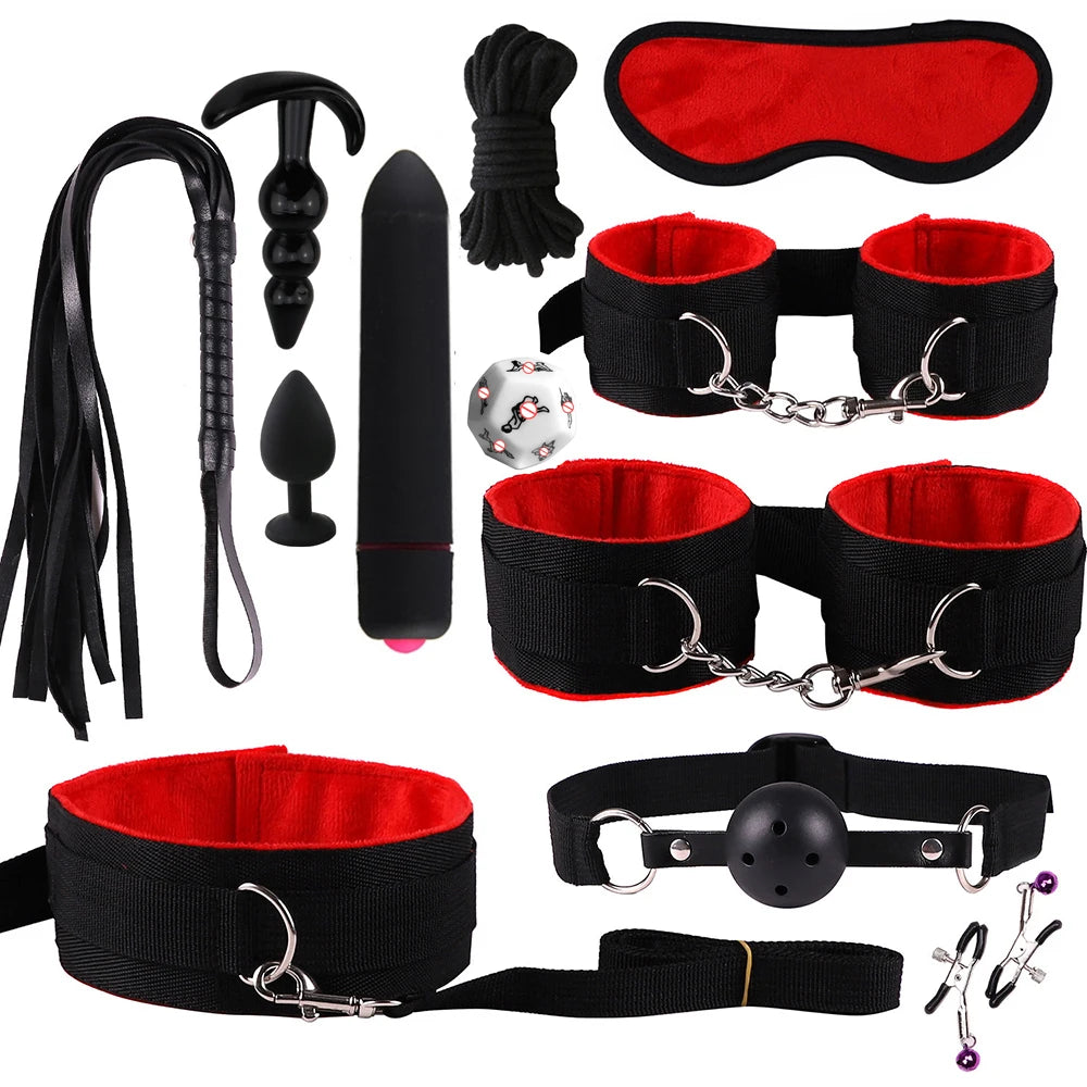 Vibrators sexy toys for women couples adult 18 Handcuffs erotic accessories bondage gear Mask anal plug penis ring dildo sex kit