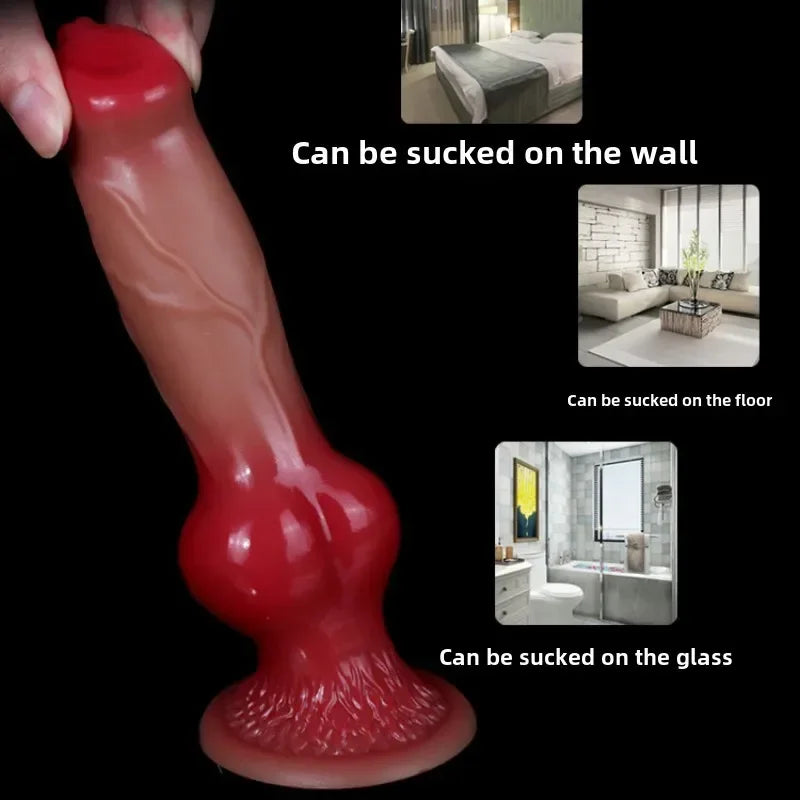 Silicone Animal Dog Dildo Vaginal Vestibule Plug Realistic Silicone Dildo Female Male Masturbator Couples Adult Products