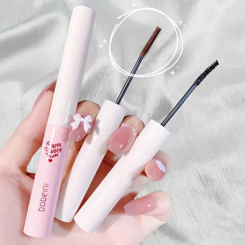 Ultra-Fine Brush Mascara Lasting Waterproof Silk Fiber Curling Lengthens Eyelashes Fast Dry Matte Brown Black Mascara Comestics