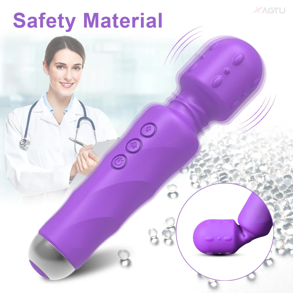 20 Speed Strong Dildo AV Vibrator for Women Vagina Clitoris Stimulator Vibrators Magic Wand Massager Erotica Sex Toys for Adults