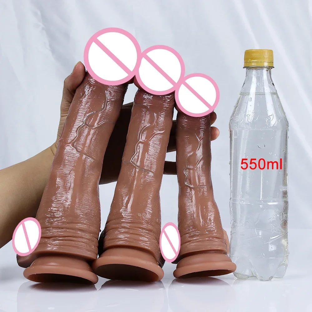 Huge Realistic Dildos for Women Real Skin Testicles Dildo Anal Vaginal Stimulation Strapon Big Glans Penis Sex Toys for Woman