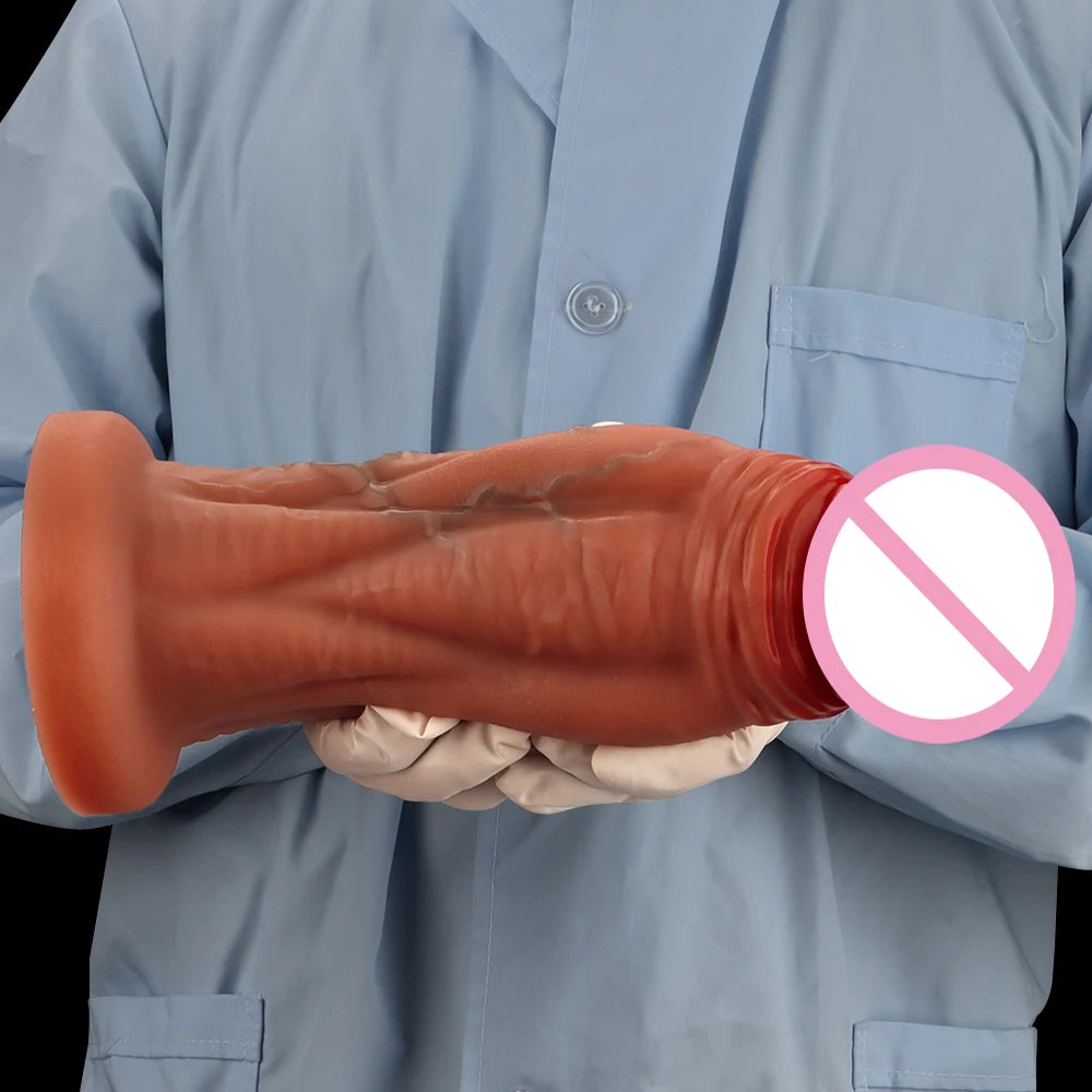3 Size 18+ Muscular Man Big Dildo Soft Liquid Silicone Realistic Dildo No Balls Suction Cup Hands-Free Sex Toys for Women Men