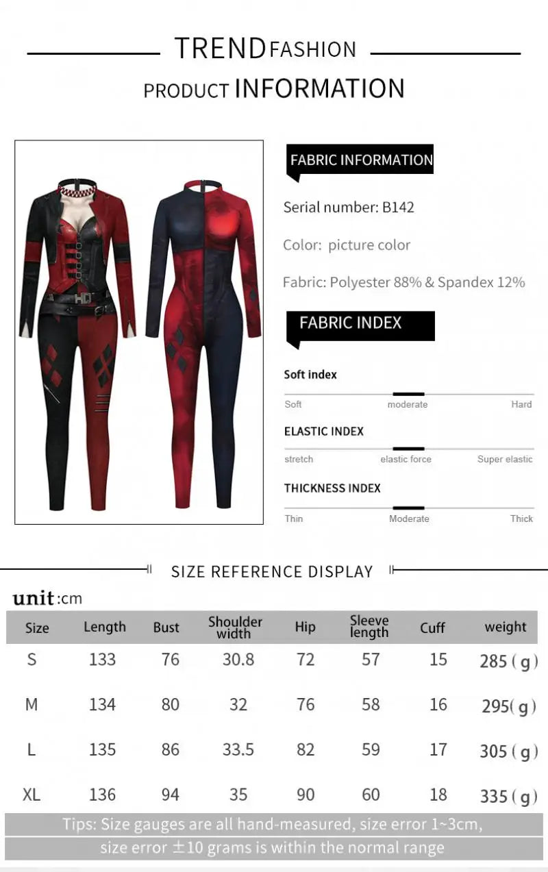 [You're My Secret] Clown Women Cosplay Costume Halloween Dress Up Matching Set Carnival Party Dress Leggings Cool Bodysuit