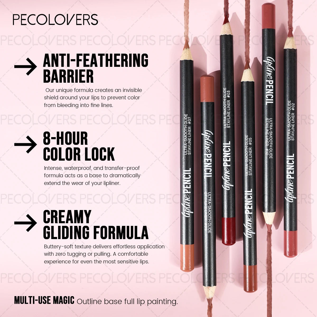 1PC Matte Lip Pencil - Long-Lasting, Waterproof, Dual as Lip Liner & Lipstick, Pumpkin Spice Shade, Rich Colors, For Christmas