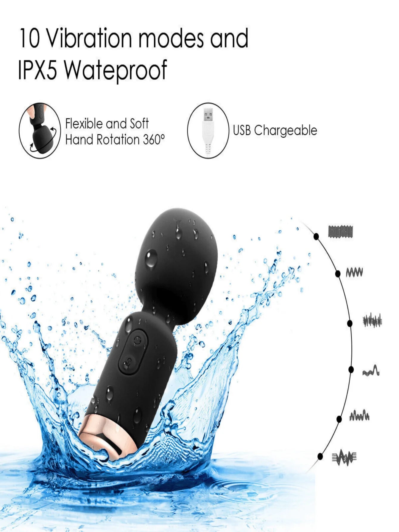 Mini Av Dildo Vibrator 10 Powerful Vibrator G-Spot Vaginal Nipple Stimulator Sex Toys Adult Masturbation Products