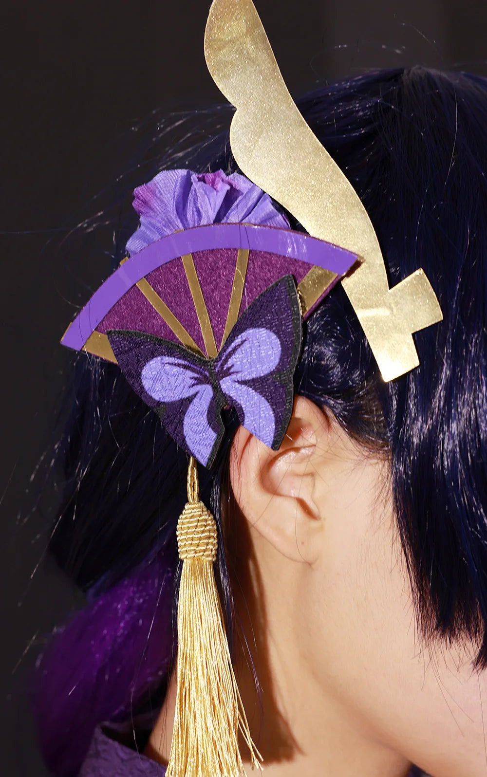 High Quality Raiden Shogun Cosplay Costume Wig Hair Game Impact Raiden Shougun Costumes Wig Set for Women Party Outfits