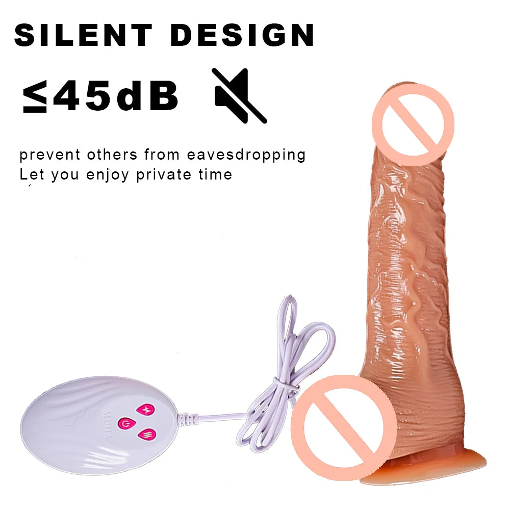 Realistic Dildo Vibrator Big Penis Telescopic Heating Silicone Female Dildos for G Spot Anal Stimulation Vibrators for Women 18