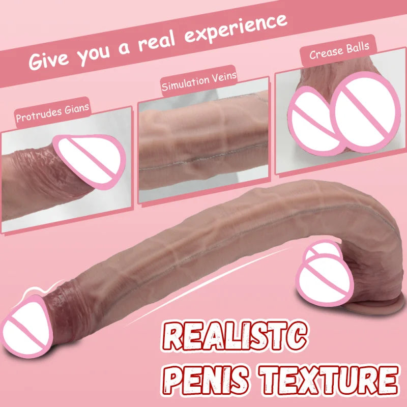 42.5cm Realistic Big Long Dildo Sex Toy Dildo with Strong Suction Cup Lifelike Silicone Sex Toys for Vagina Anal Stimulation