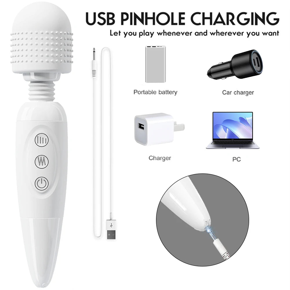 Powerful Women Magic Wand Vibrator Erotic Big AV Stick Female G Spot Massager Clitoris Stimulator Adult Sex Toys for Female