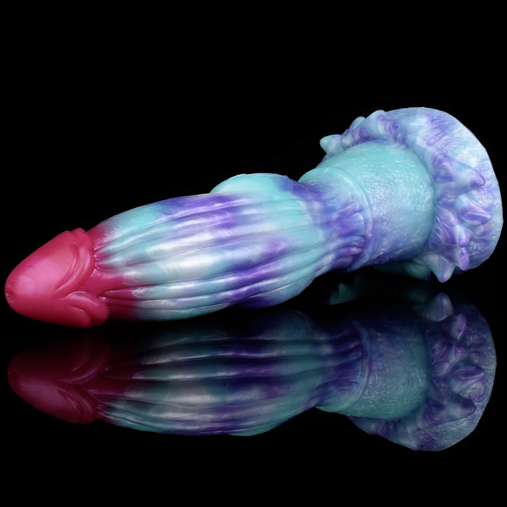 ELKKOST Large Fantasy Dragon Penis Size S M L Sex Toys with Sucker Long Colorful Dildo Silicone Anal Sex Toys Butt Plug