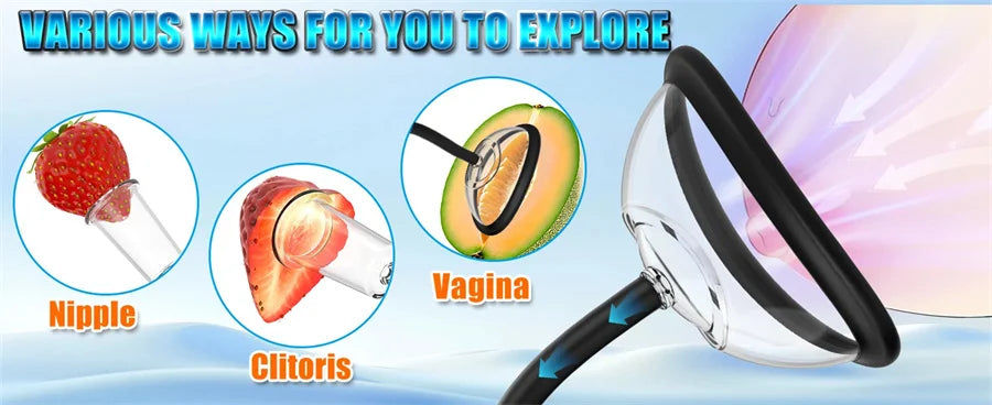 Pussy Pump Vibrator BDSM Electric Vacuum Sucking Vagina Sex Pump 6 Suction Clit Nipple Sucker Vibrator Sex Toy For Women
