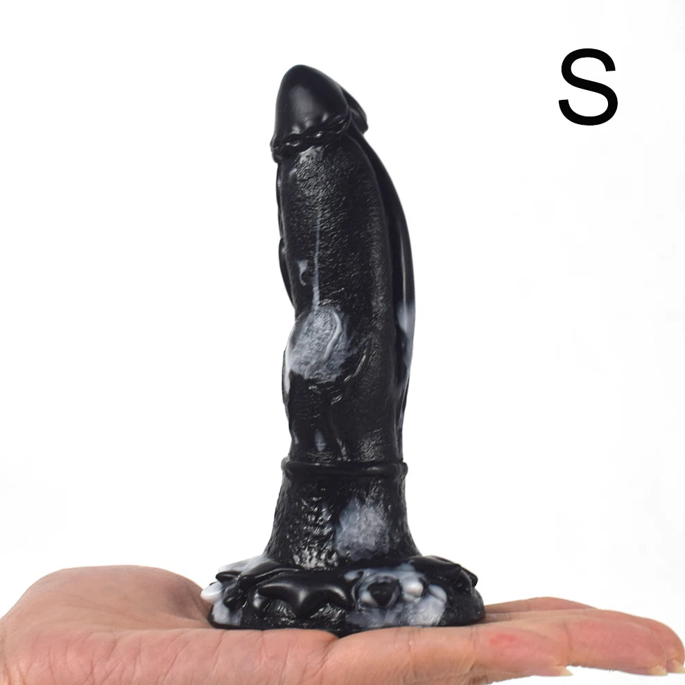 FAAK Luminous Dragon Dildo With Suction Cup Knot Dog Penis Size S M L Female Masturbator Glowing In Dark Silicone Sex Toys
