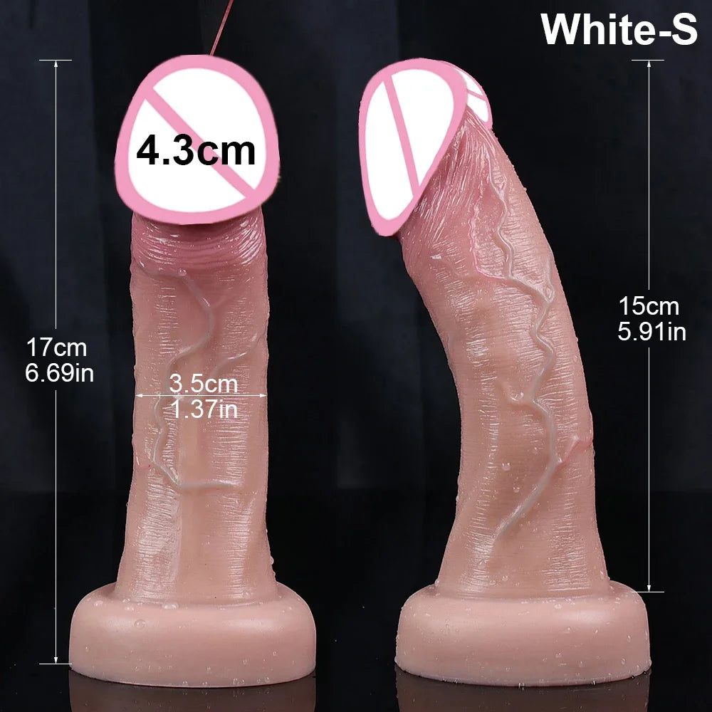 Ultra Simulation Soft Big Glans Dildo Realistic Penis Lifelike Dick Anal Plug Suction Cup Thrusting Sex Toys For Woman Gay 18+