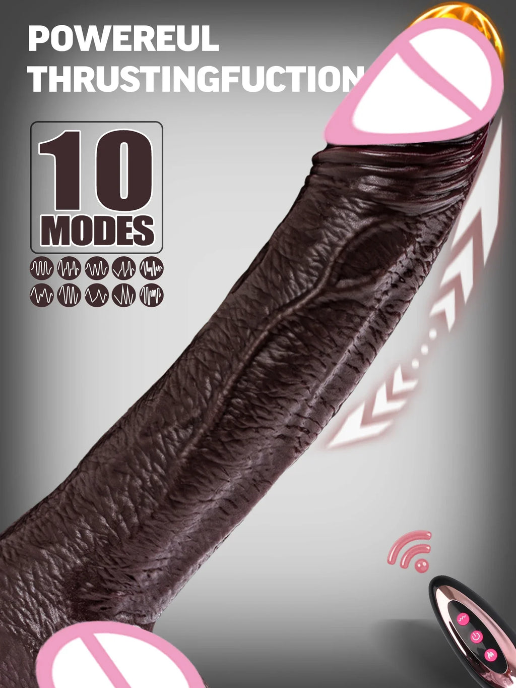 Women's Realistic Large Dildo Vibrator Sex Toy with Heating Function Big Penis Remote Control Telescopic Vibrator for Anal Use