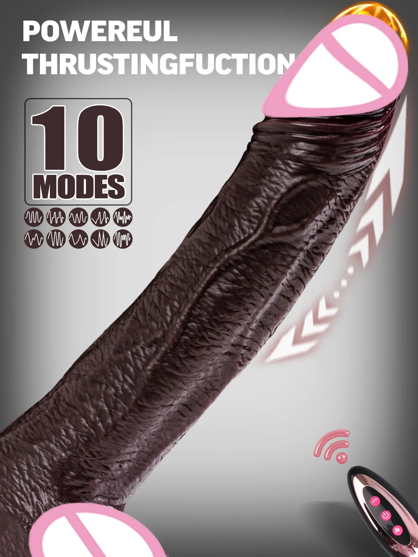 Women's Realistic Large Dildo Vibrator Sex Toy with Heating Function Big Penis Remote Control Telescopic Vibrator for Anal Use