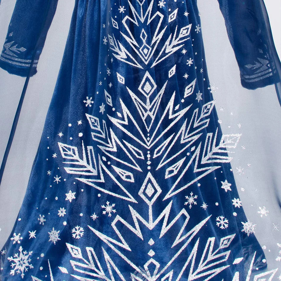 Adult Kid Ice Winter Queen Anime Princess Cosplay Costume Elsa Fantasia Cloak Halloween Party Women Ball Dress Stage Uniforms