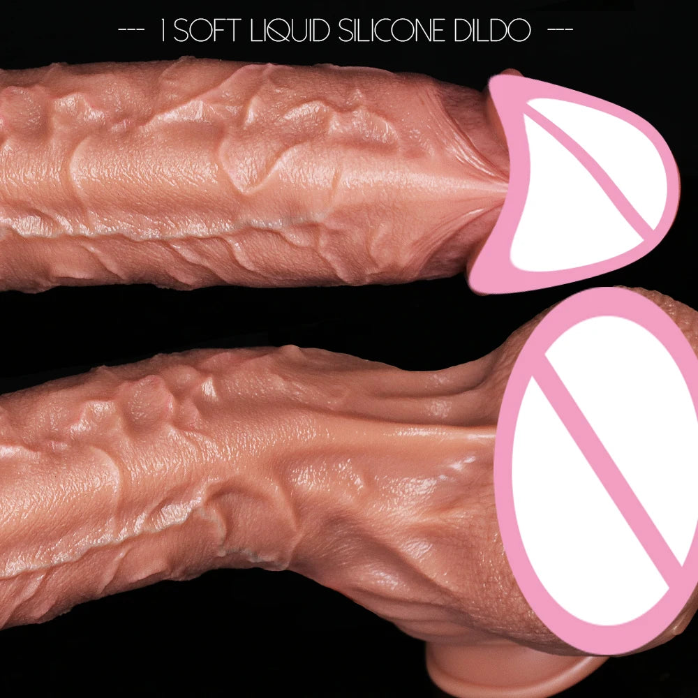Realistic Long Dildo Brown Anal Plug with Suction Cup Big Penis Butt Plug Long Dick Sex Toys for Women Men Phallus Anal Dilator