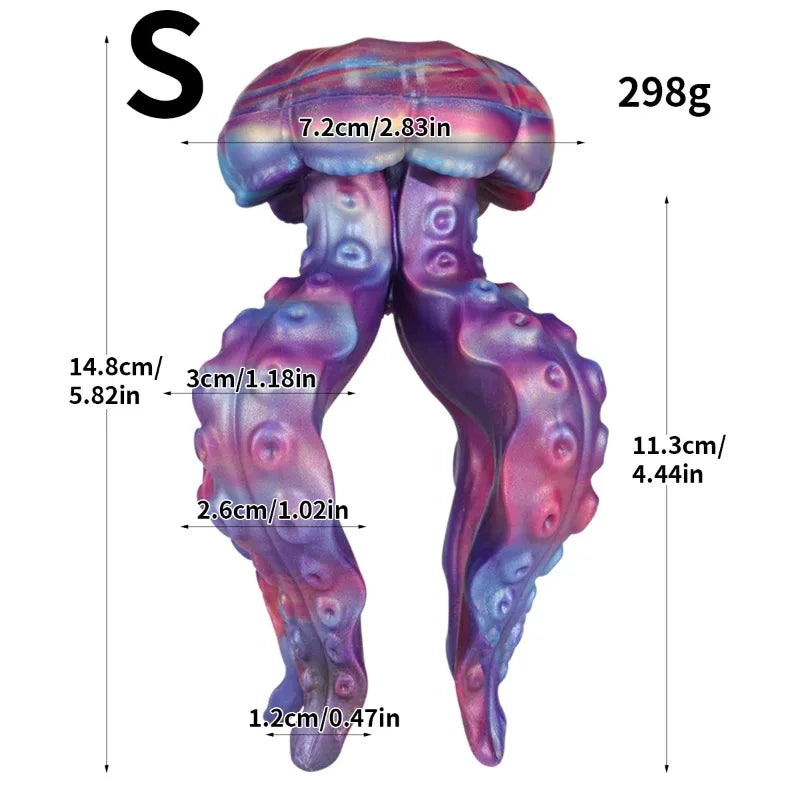 New Monster Jellyfish Dildo Animal Penis Dick Anal Plug Butt Expander Adult Erotic Sex Toys Men And Women Masturbation Products