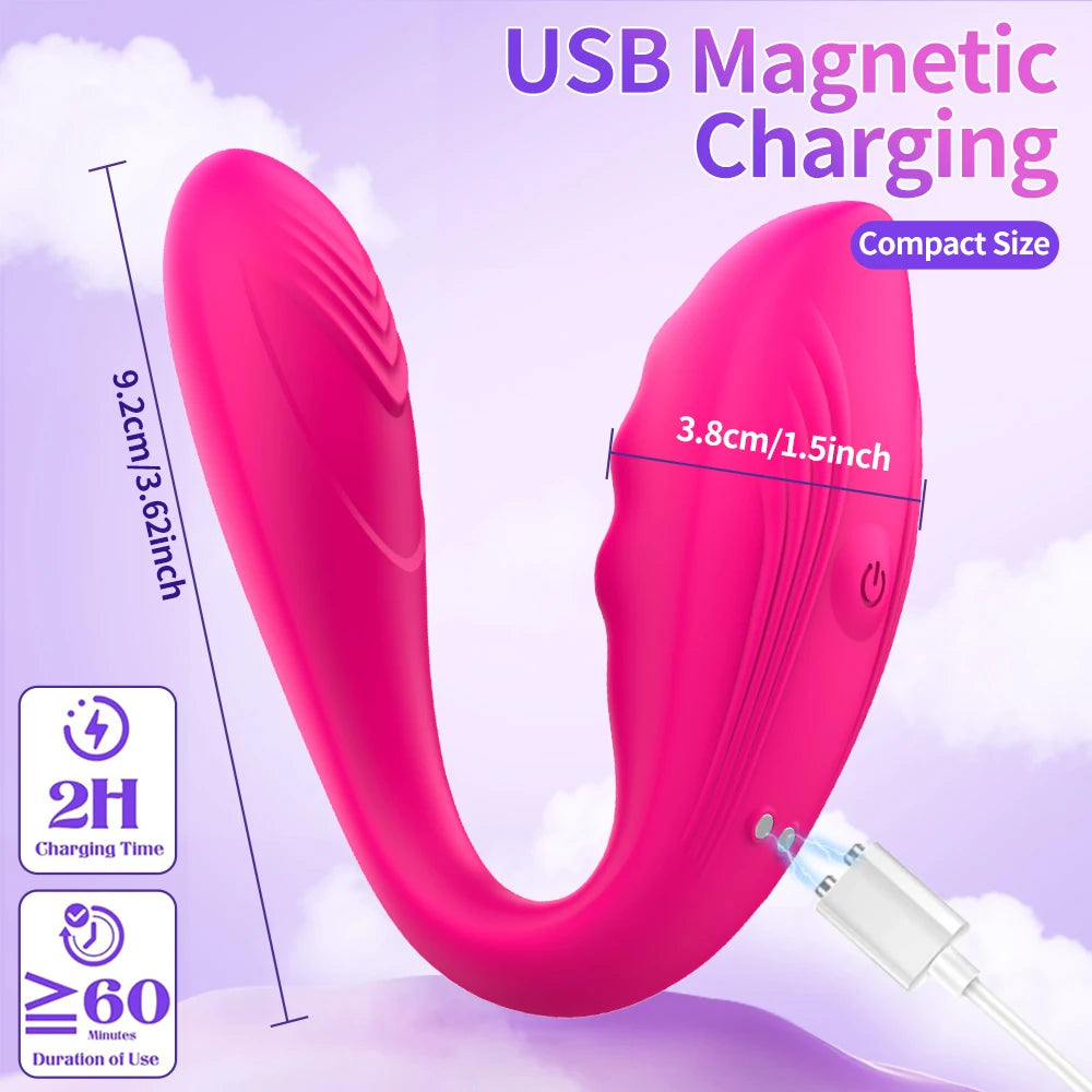 Couple Vibrator Adult Erotica Female Mini Wearable 9 Modes G-spot Clitoral Anal Stimulation Vibrator Female Sex Toys