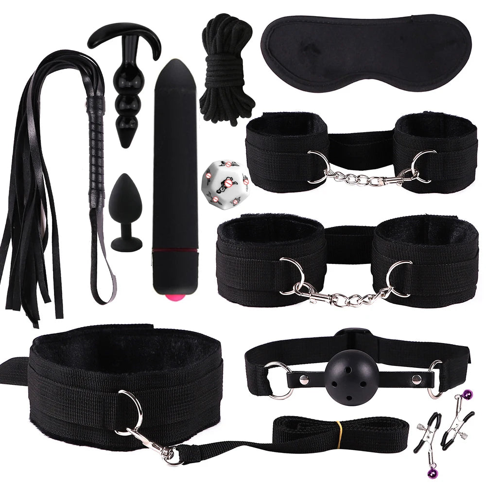 Vibrators sexy toys for women couples adult 18 Handcuffs erotic accessories bondage gear Mask anal plug penis ring dildo sex kit