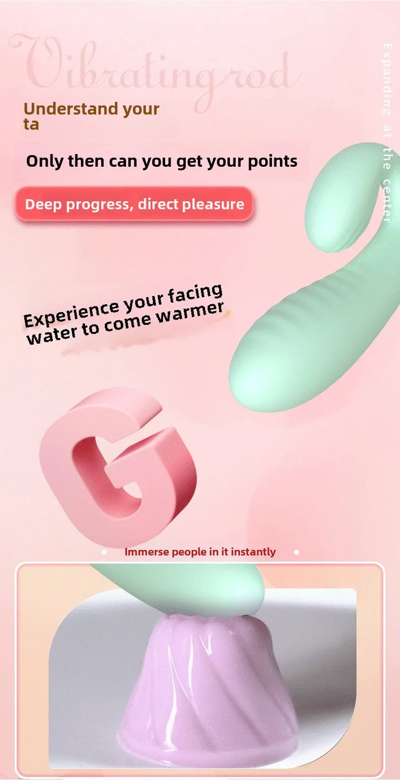 Inflatable Enlarge Vibrator G-point Massager Dildo Clitoris Vagina and Anus Vibrator 10-Frequency Vibration Waterproof Sex Toys