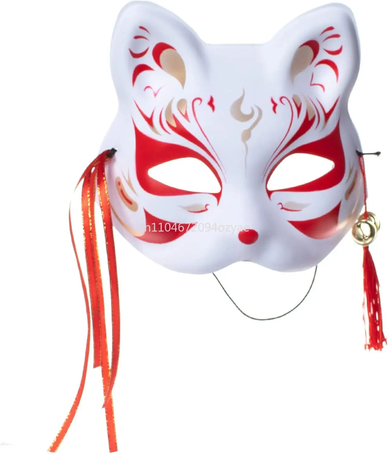 Japanese Anime red and White Kimono Fox Cosplay Costume with Socks