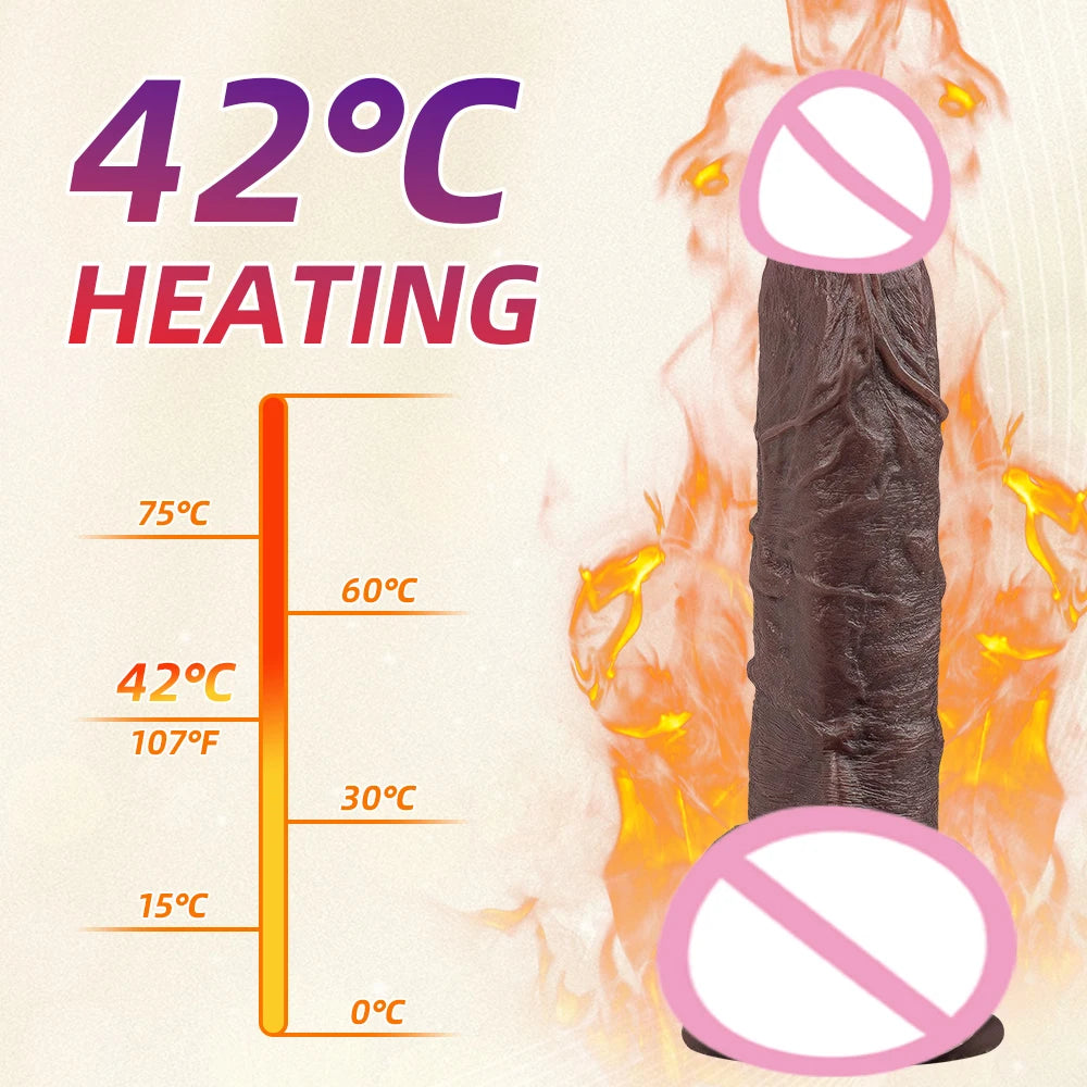 Telescopic Vibrator Dildo Heating Realistic Big Penis Female Vagina Massager Anal Plug Masturbator Sexy Adult Sex Toys For Women