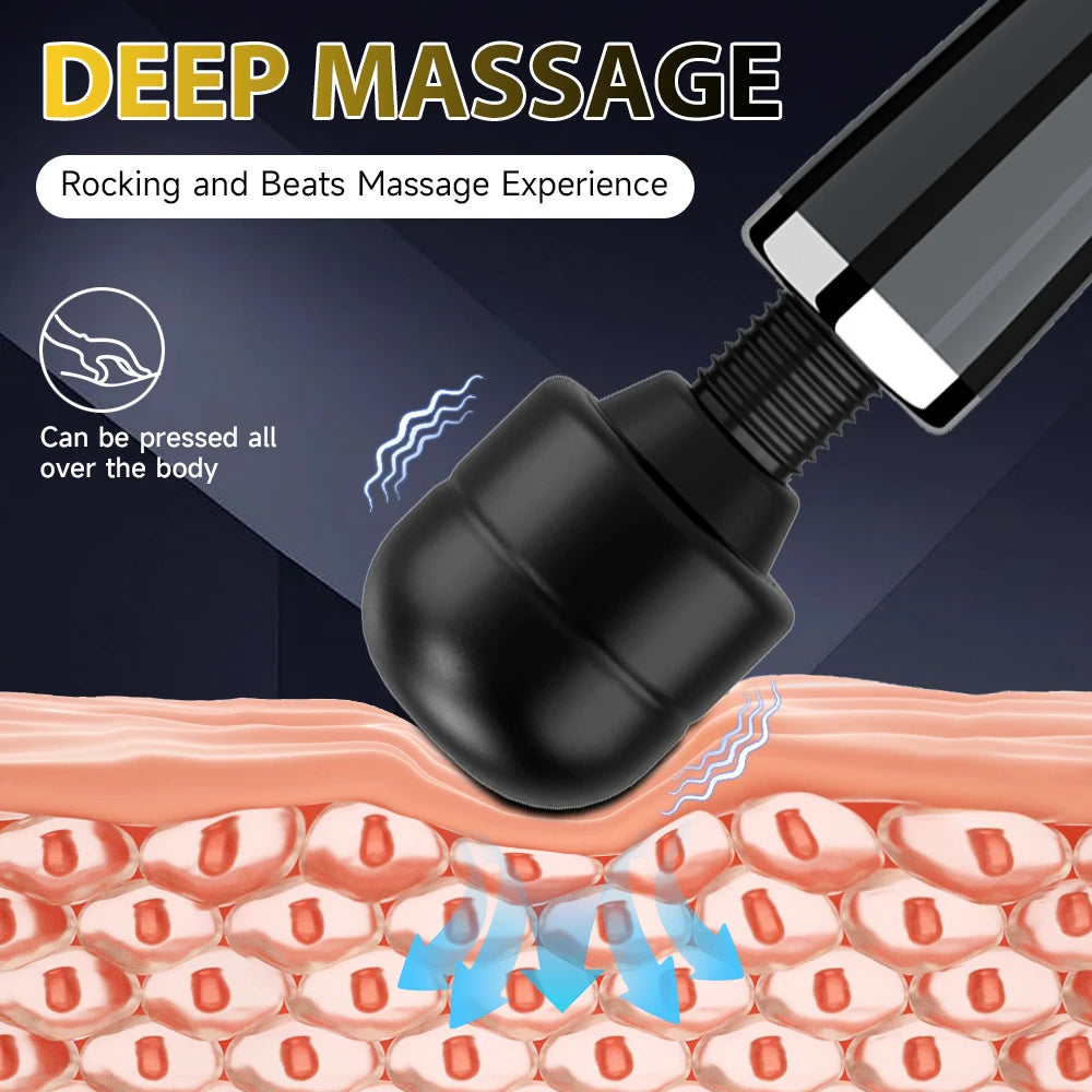Super strong vibration massager with multiple frequencies to stimulate orgasm. Adult sex toy suitable for female masturbation.