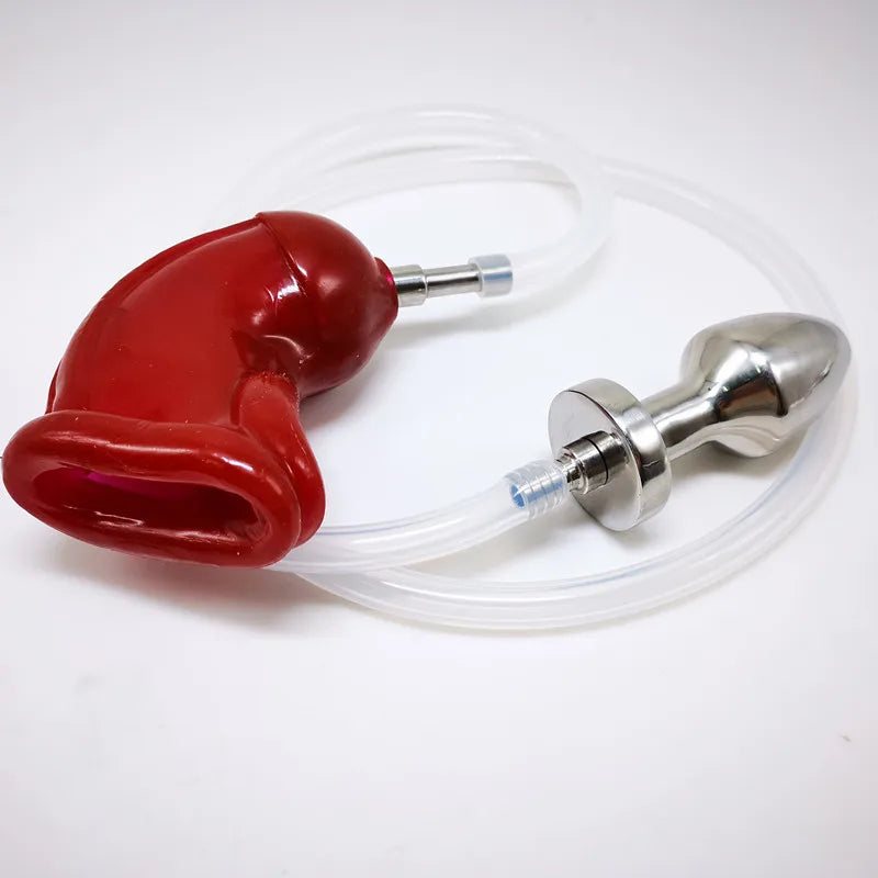 Anal Plugs Adult Games Anal Douche System with Penis Sleeve Urine Flowing Into The Anus Plugs and Flowing Into The Anus Sex Toys