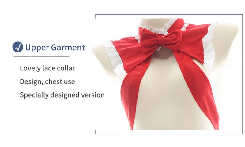 Sexy Red Santa Costume Christmas Lingerie Cute Hollow Out Bikini Bowknot Underwear Pajamas Christmas Lingerie Cosplay Bra Set