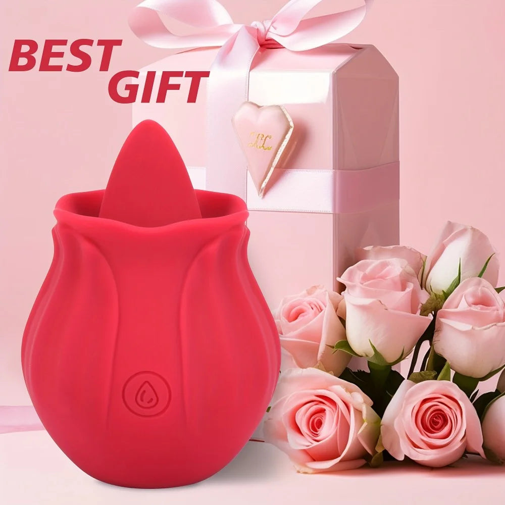 Licking Vibrator for Women Clitoral Nipple Stimulator Massager Thrusting Dildo 2 in 1 Sex Toy for Women Adult Sex Products 18+