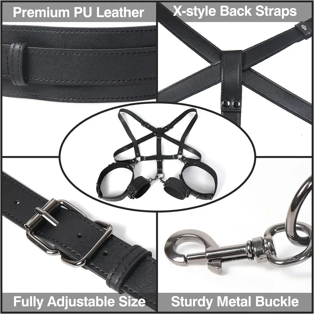 Bondage Kit BDSM Restraints Fetish Erotic Sex Toys Adjustable Handcuffs SM Restraint Wrist And Ankle Cuff Slave Fetish Adult Sex