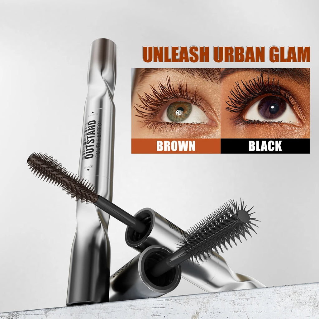 2 Color Waterproof Mascara | Long-Lasting, Smudge-Proof, Curling Formula Black & Green Shades, Formaldehyde-Free Eyelash Primer