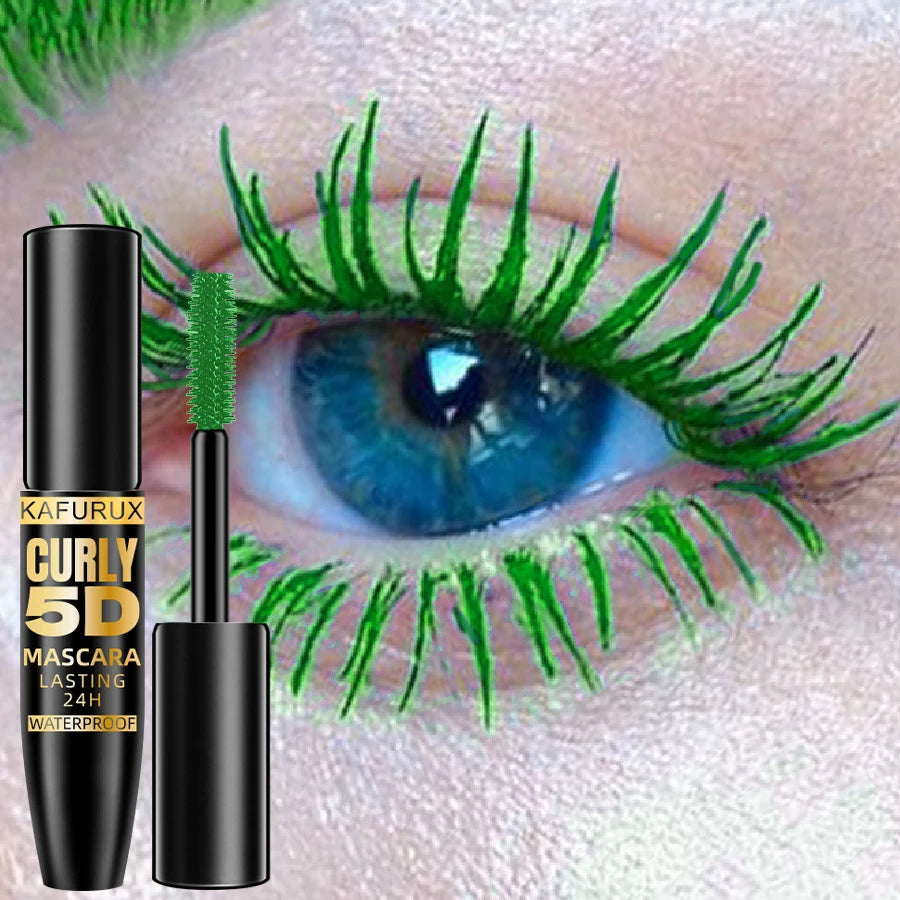 5D Mascara Thick Curl Waterproof Natural Lenthen Eyelash 9 Colors Blue White Green Pink Black Eye Makeup Korean cosmetics