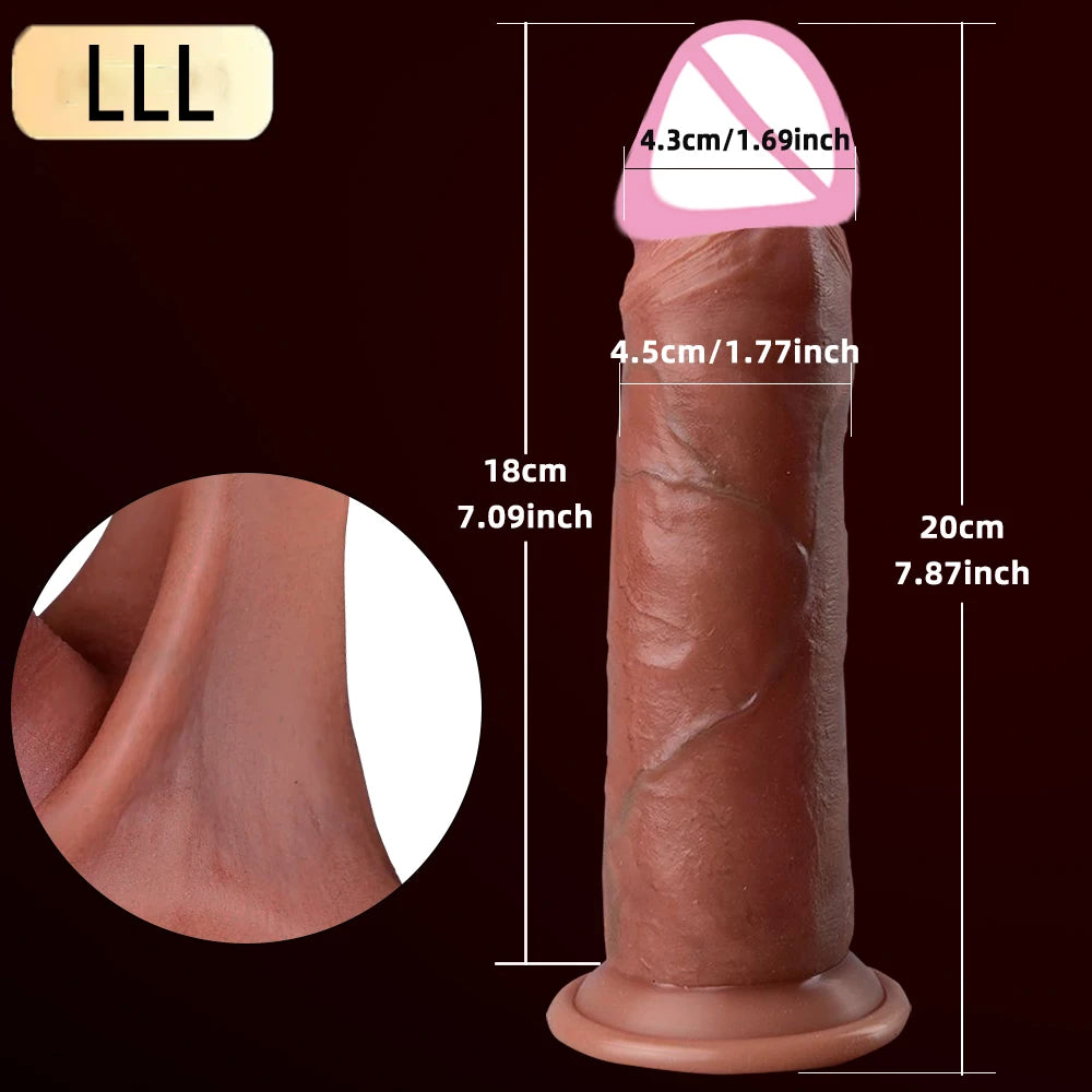 Realistic Dildos Artifical Penis Sliding Foreskin Dildo Anal Vaginal Stimulation Strapon Dildo Man Dick Adult Sex Toys For Woman