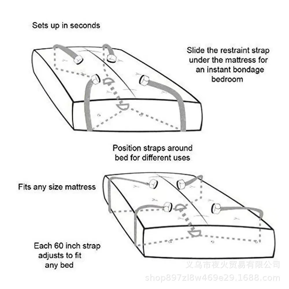 BDSM Bed Bondage Gear Handcuff Leg Restraint Sex Toy Set Couple Erotic Bed Games Straps 18+ Adult Sex Bandage SM Slave Sextoy