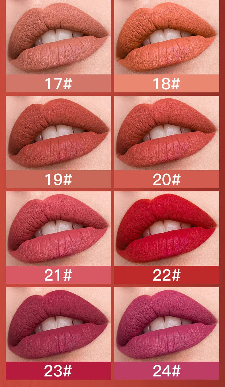 IMAGIC Natural Matte Lipgloss Stainless Steel Cup Waterproof Long-Lasting Lip Makeup Beauty 8ml NO.LP-221