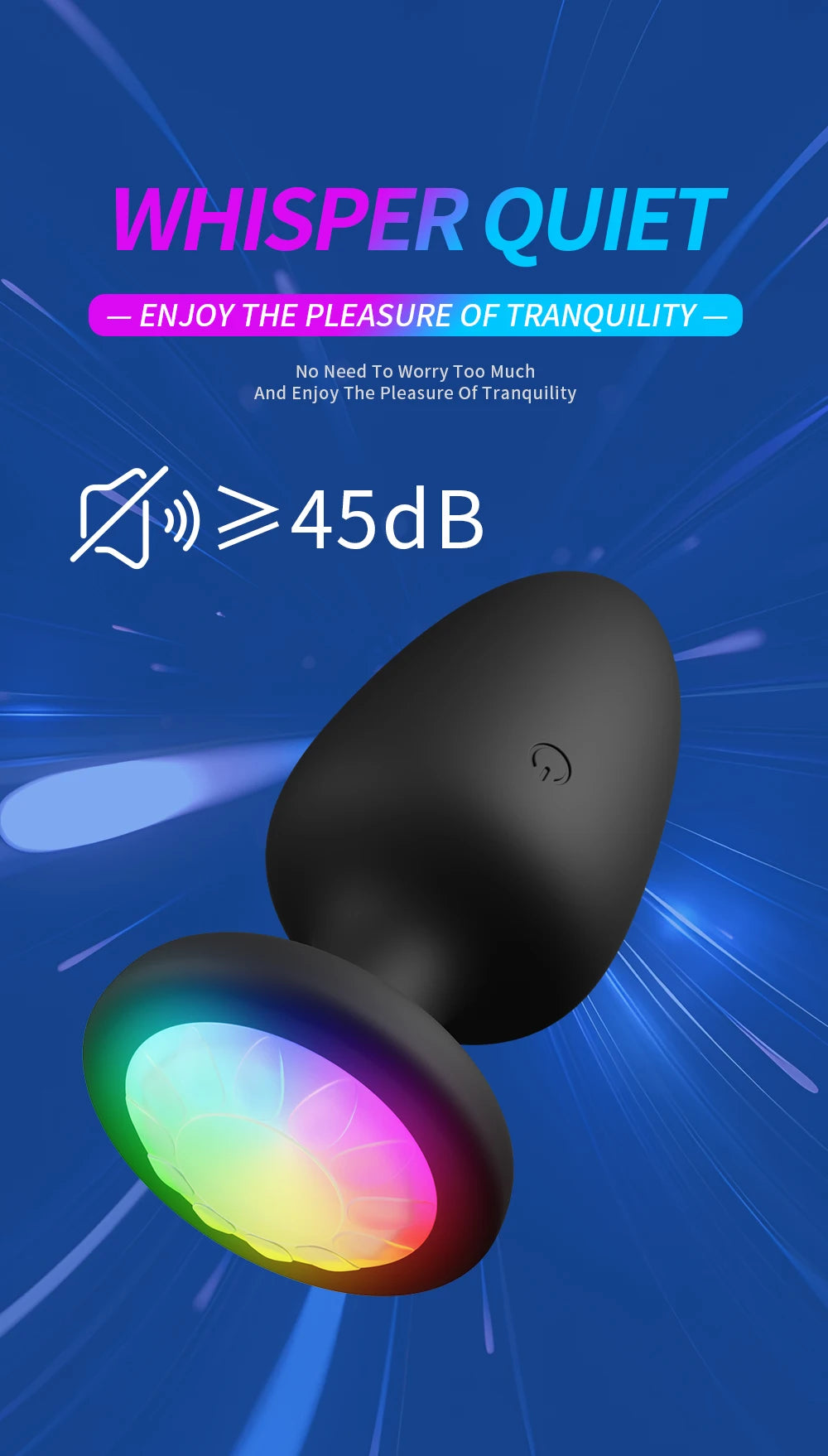 LED Colorful Light Butt Plug for Women Men Anal Plug Vibrator Prostate Massager Adults Sex Toys Wireless Remote Control Buttplug