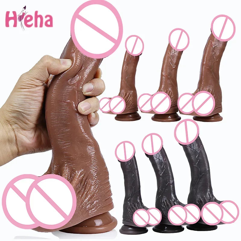 Huge Realistic Dildos for Women Real Skin Testicles Dildo Anal Vaginal Stimulation Strapon Big Glans Penis Sex Toys for Woman