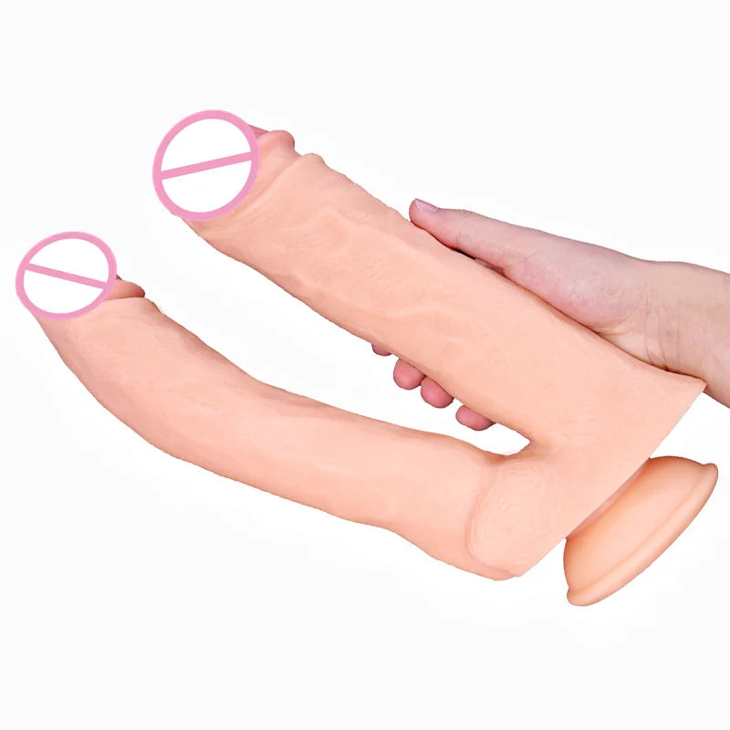 Huge Double Headed Dildos Big Butt Plug Phallus Penetration Vagina and Anus Skin Feel Penis Anal Sex Toys for Women Masturbation