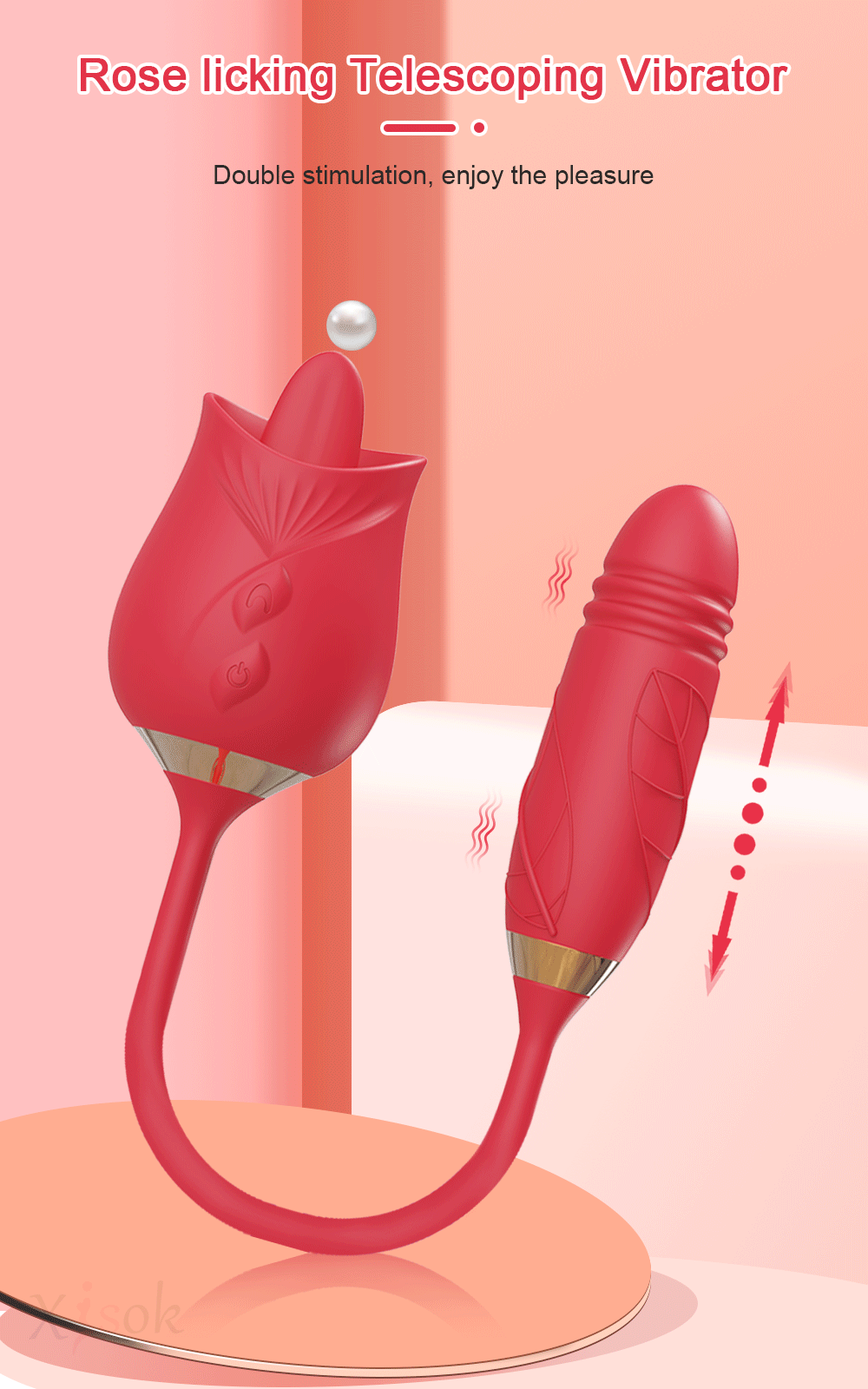 Licking Vibrator for Women Clitoral Nipple Stimulator Massager Thrusting Dildo 2 in 1 Sex Toy for Women Adult Sex Products