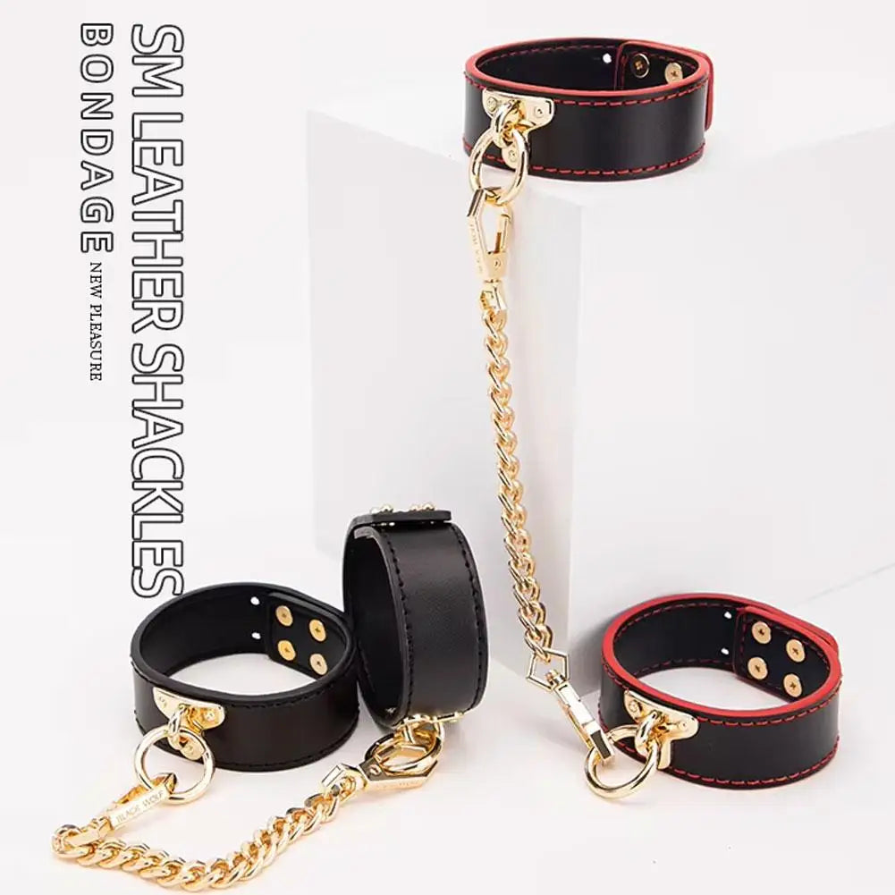 Role-playing Props PU Leather Collar Whip Flirting Mouth plug Handcuffs Sex toys for Women Men Couple Adult Games Sex Toy