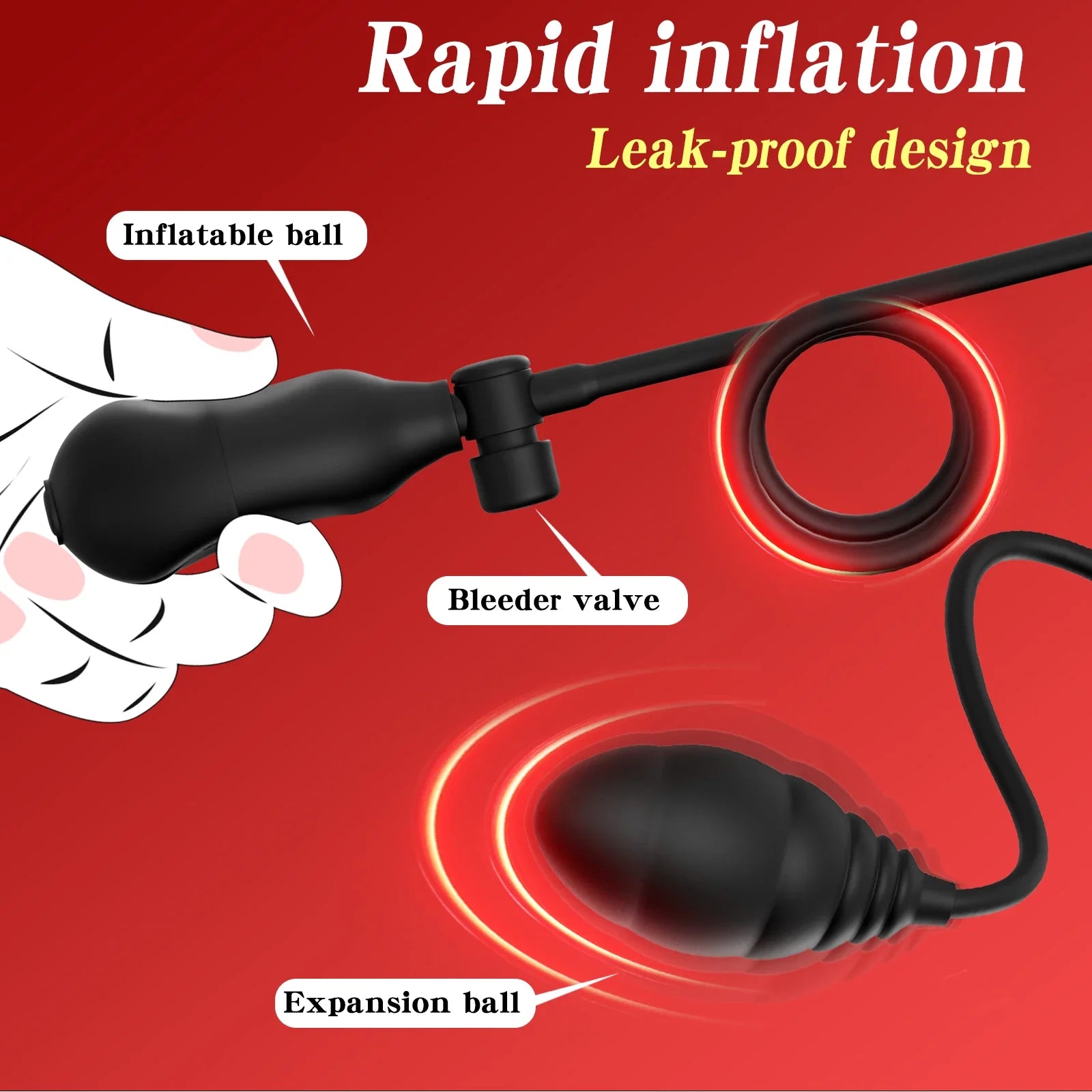 Inflatable anal plug: adult female vaginal and anal dilators, prostate massagers, giant beads, inflation tools, new anal toys